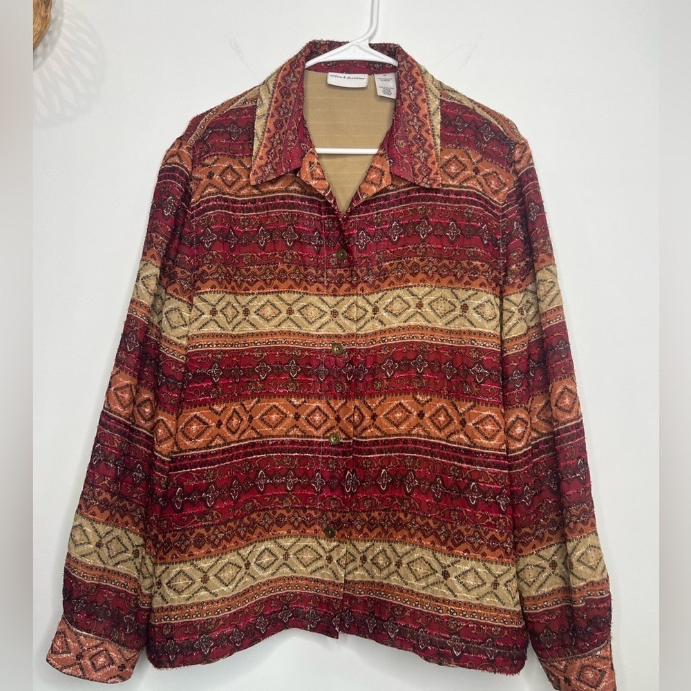 Alfred Dunner Tapestry Like Pattern Jacket Size 18